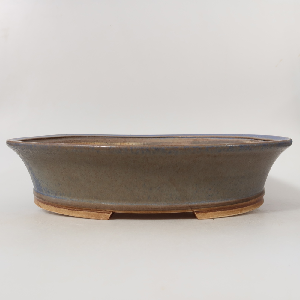 Ceramic bonsai pot, 31.5 x 28 x 7 cm, blue