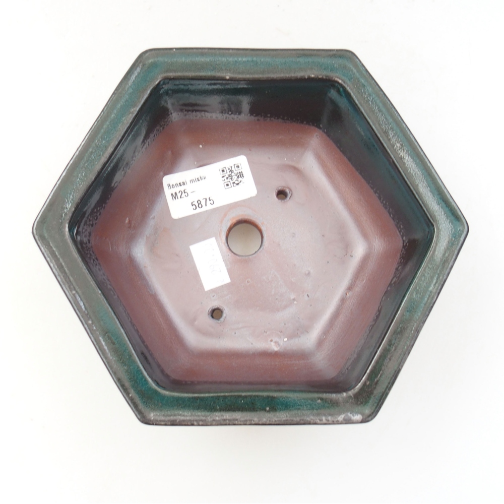 Ceramic bonsai bowl 17 x 15 x 6 cm, color green