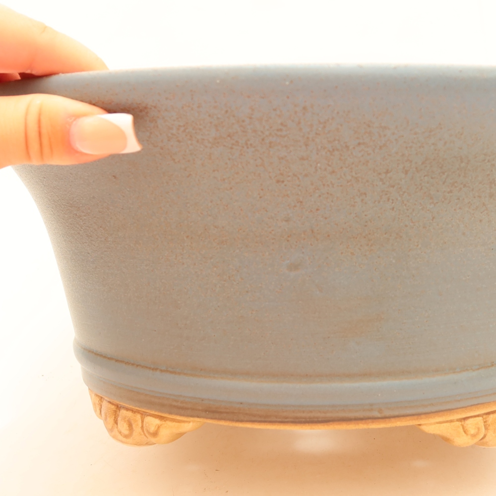Ceramic bonsai pot, 29 x 29 x 12 cm, blue
