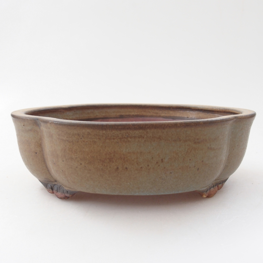 Ceramic bonsai bowl 17 x 15 x 5,5 cm, brown