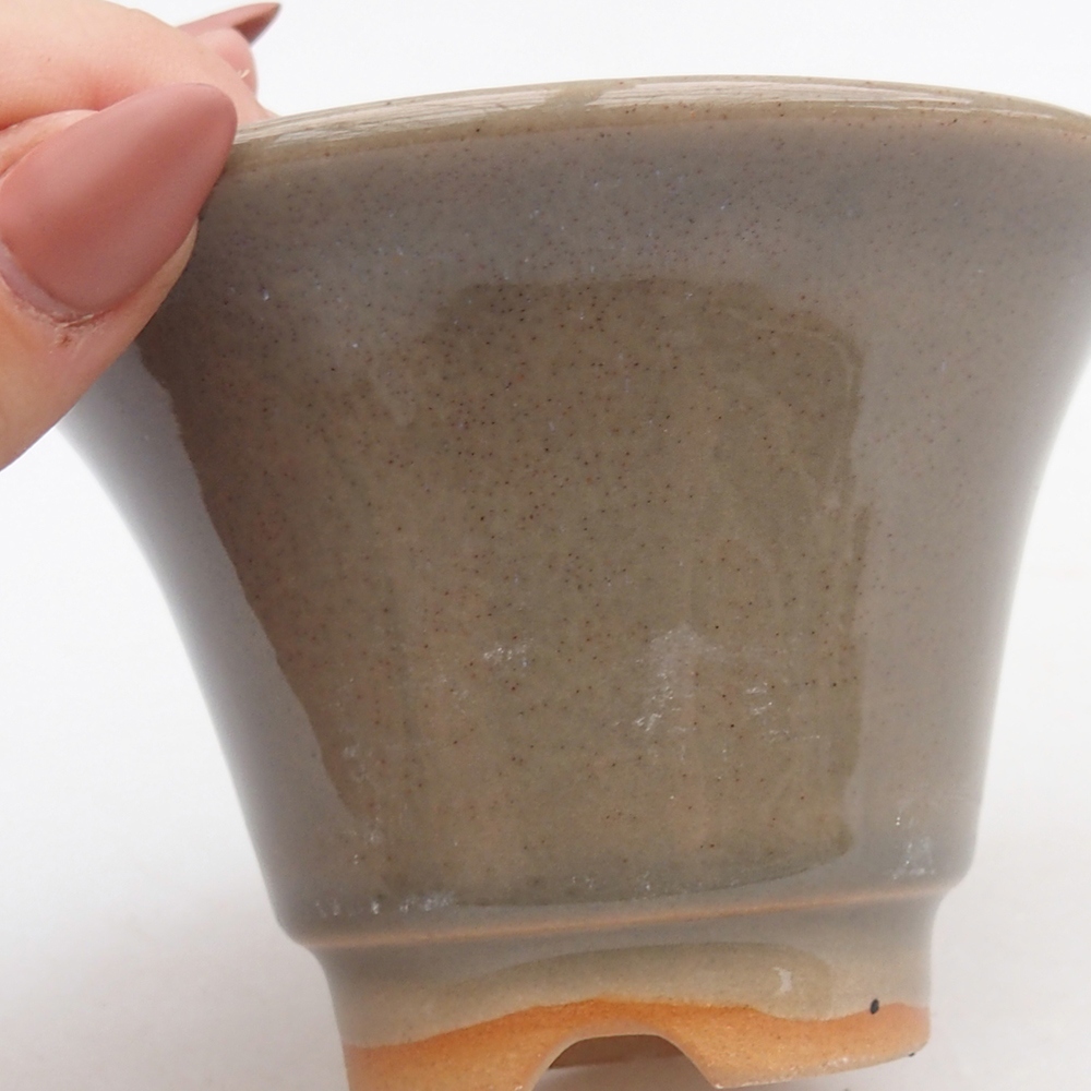 Ceramic bonsai bowl 10,5 x 10,5 x 7 cm, grey