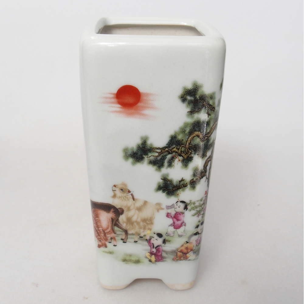 Ceramic bonsai bowl 5,5 x 5,5 x 12 cm, colour white