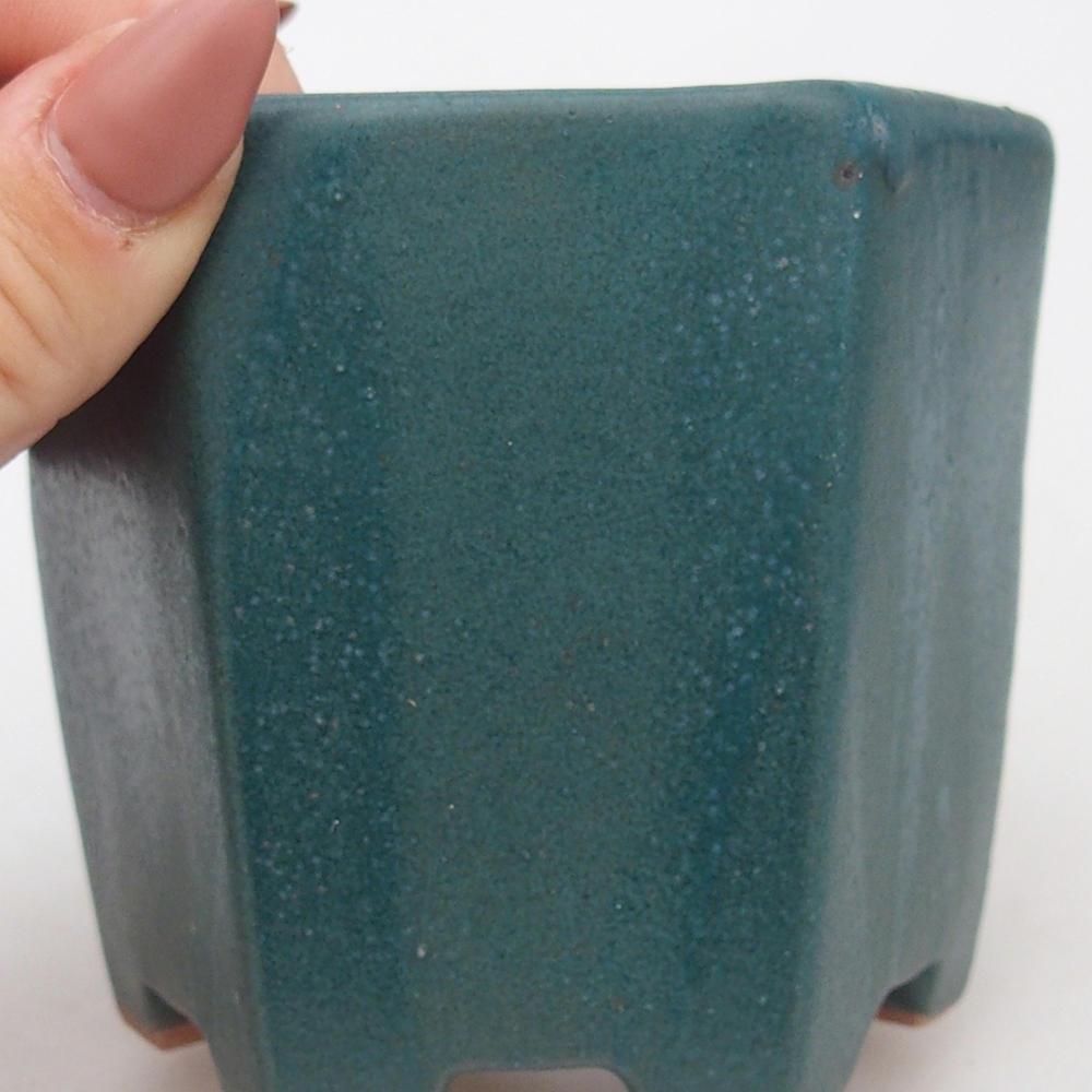 Ceramic bonsai bowl 9,5 x 8,5 x 8 cm, colour blue