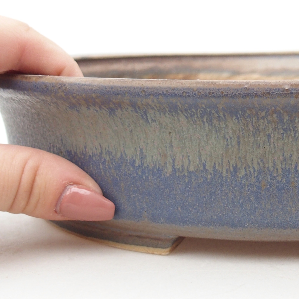 Ceramic bonsai bowl 26 x 23,5 x 5,5 cm, colour blue