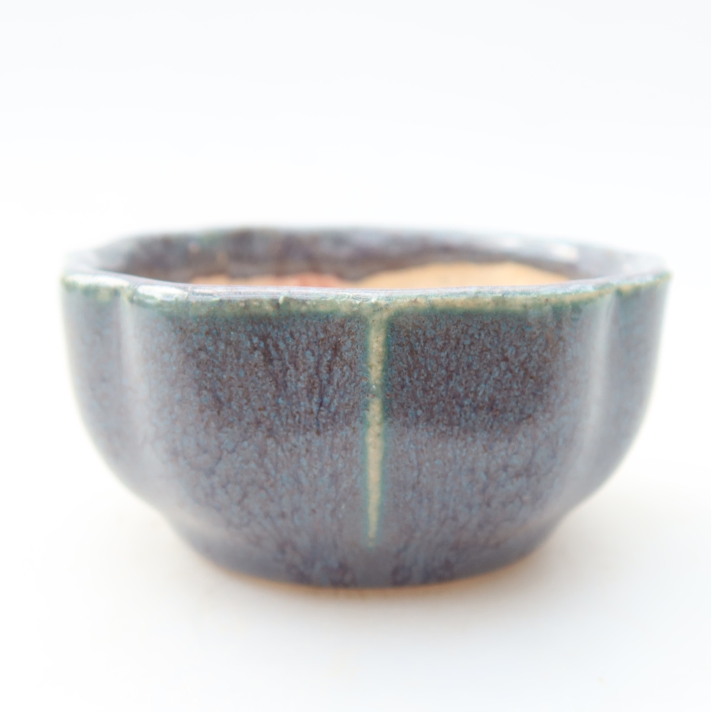 Ceramic bonsai pot, 6 x 6 x 3 cm, gray