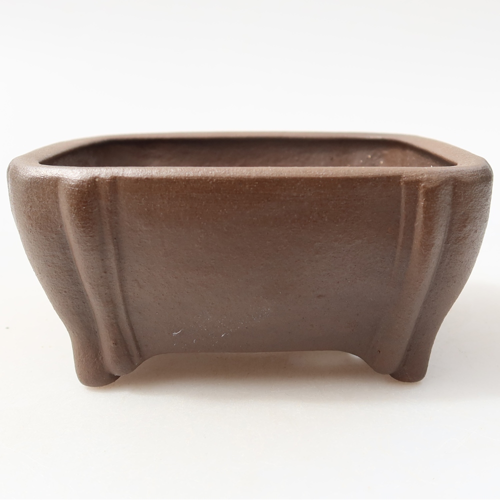Ceramic bonsai pot, 10.5 x 10.5 x 4.5 cm, brown