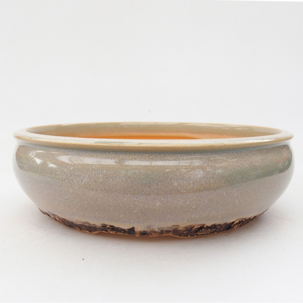 Ceramic bonsai bowl 19 x 19 x 6 cm, color green