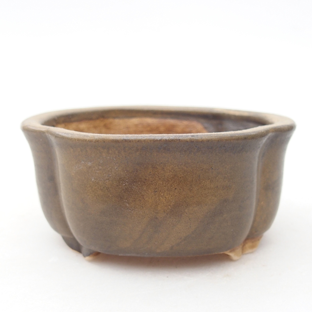 Ceramic bonsai bowl 8 x 7,5 x 3,5 cm, color brown