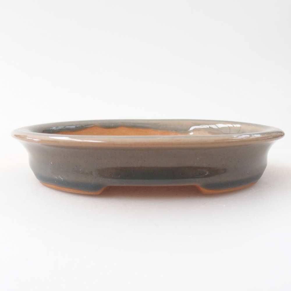 Ceramic bonsai bowl 12,5 x 10,5 x 2 cm, grey