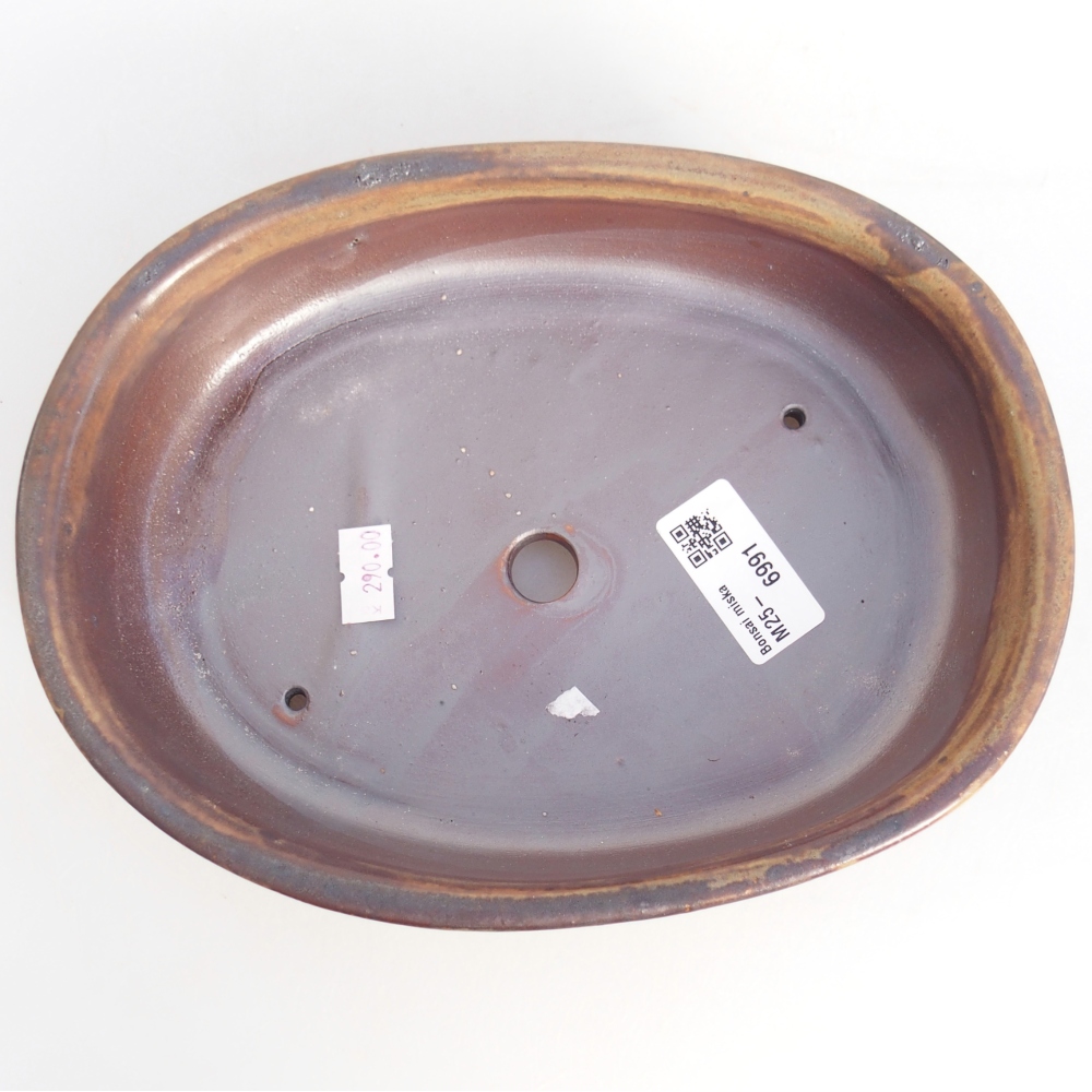 Ceramic bonsai bowl 22 x 17 x 5 cm, brown