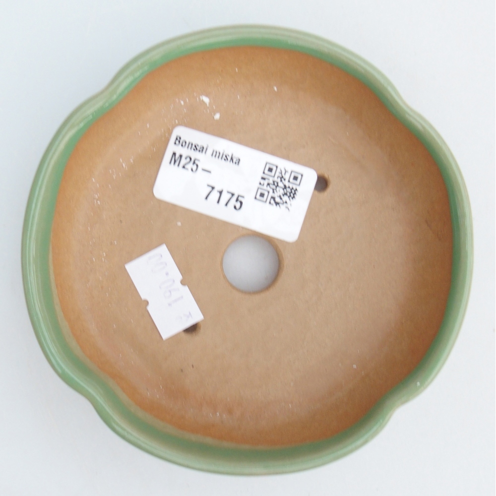 Ceramic bonsai bowl 11 x 11 x 3 cm, green