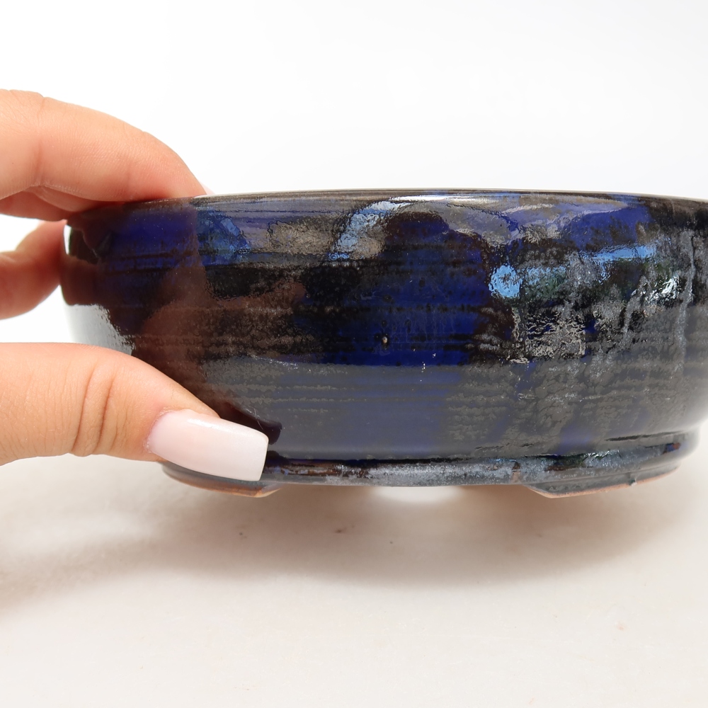 Ceramic bonsai bowl 16 x 16 x 5,5 cm, colour blue
