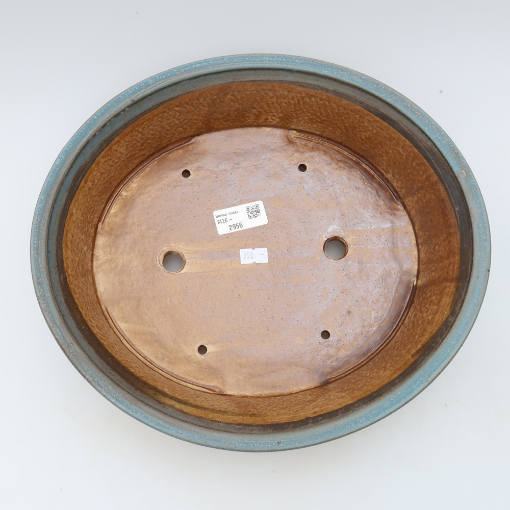 Ceramic bonsai bowl 26,5 x 24 x 5,5 cm, colour blue