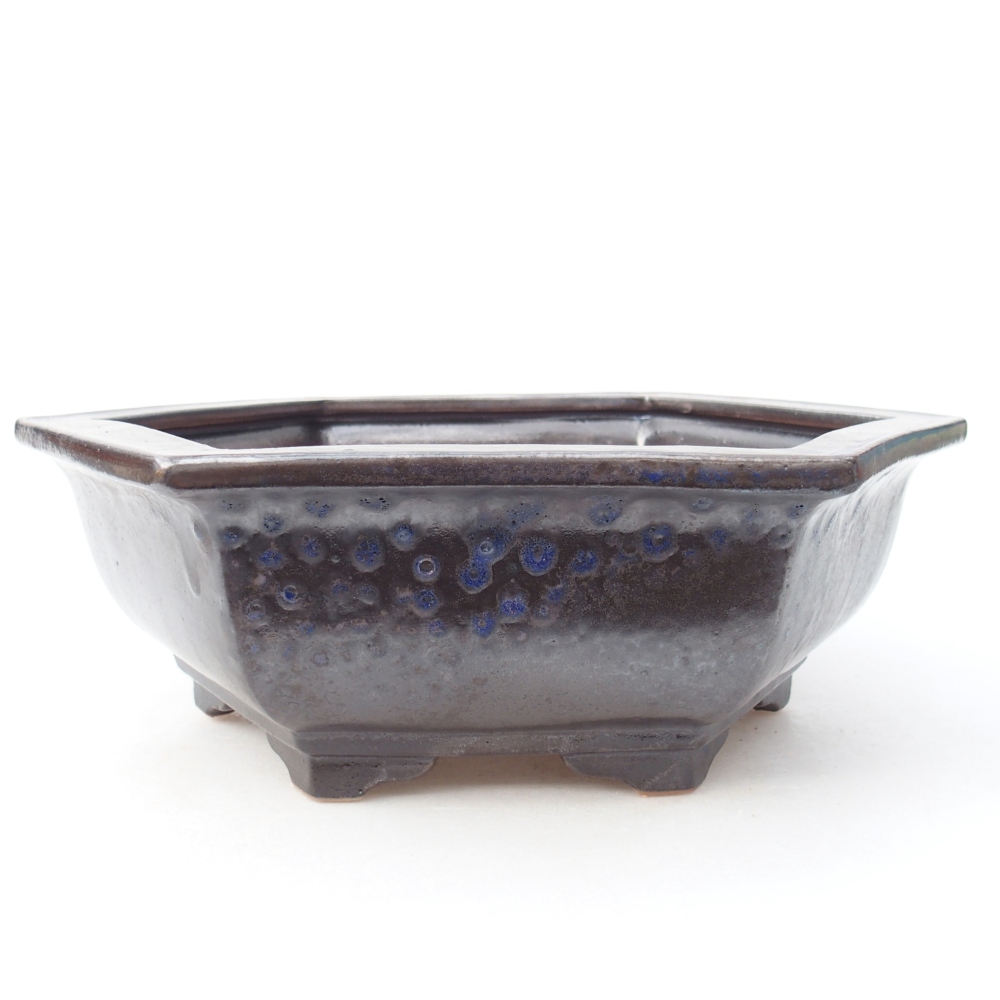 Ceramic bonsai bowl 28 x 24,5 x 9 cm, colour blue-black