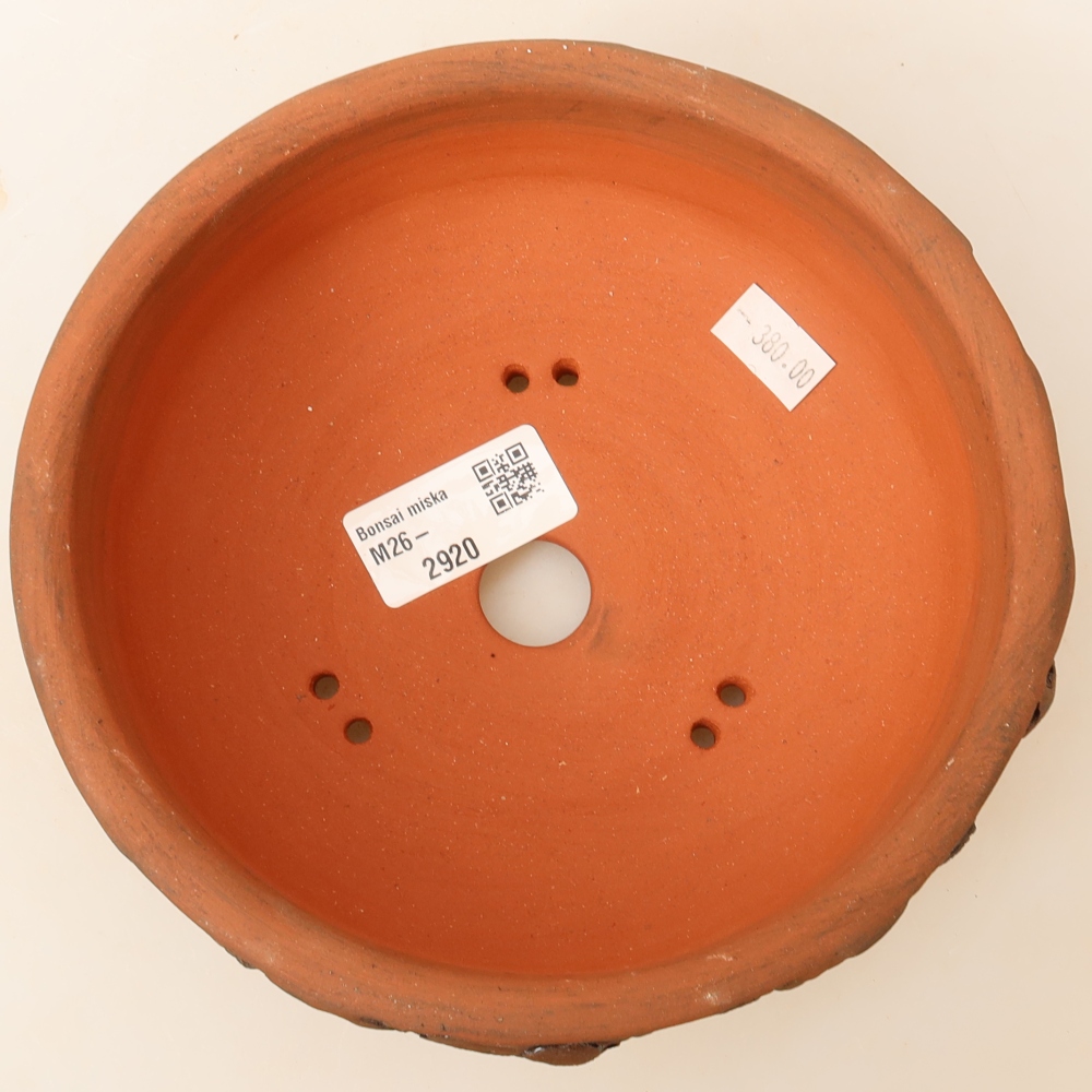 Ceramic bonsai bowl 16,5 x 16,5 x 6 cm, brown