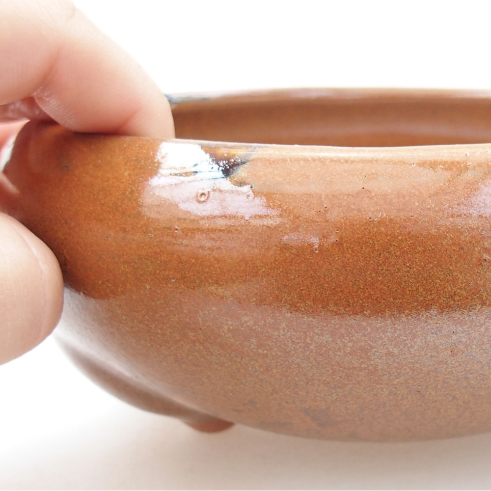 Ceramic bonsai bowl 14 x 14 x 7 cm, color brown