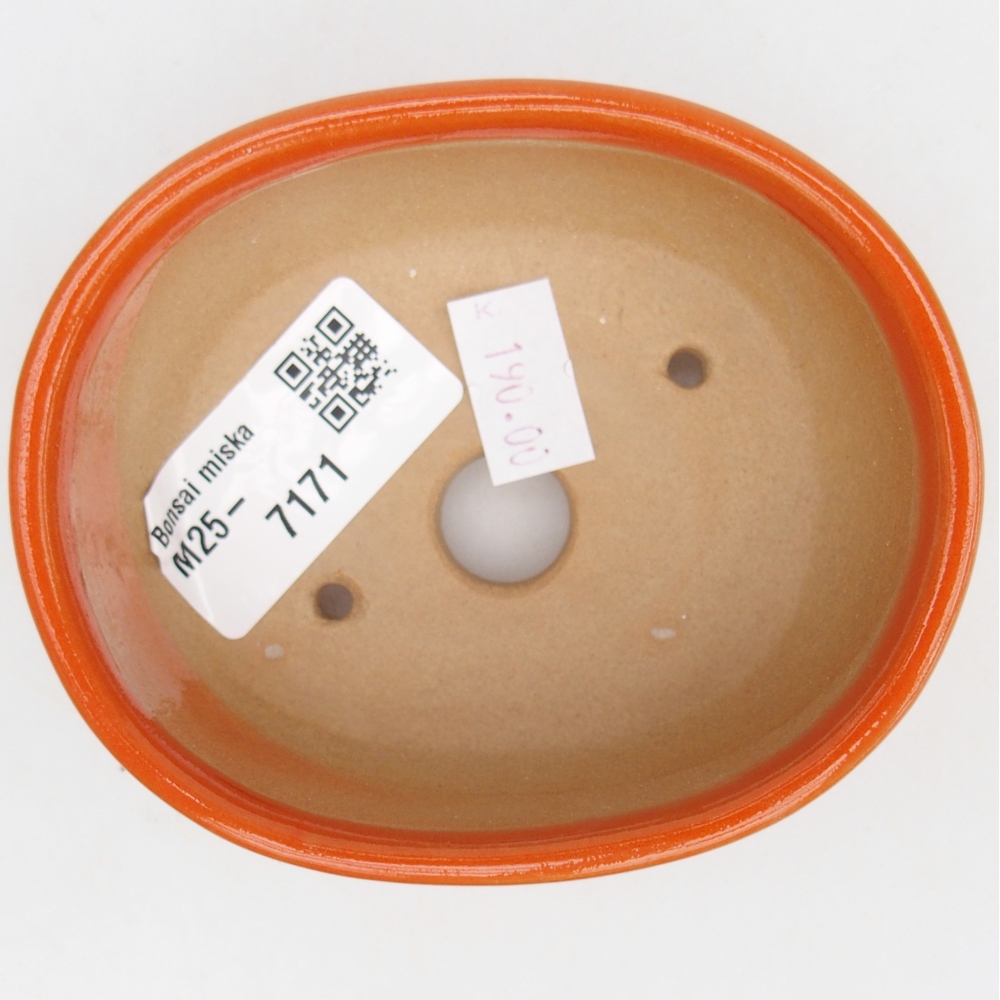 Ceramic bonsai bowl 9,5 x 7,5 x 3,5 cm, orange