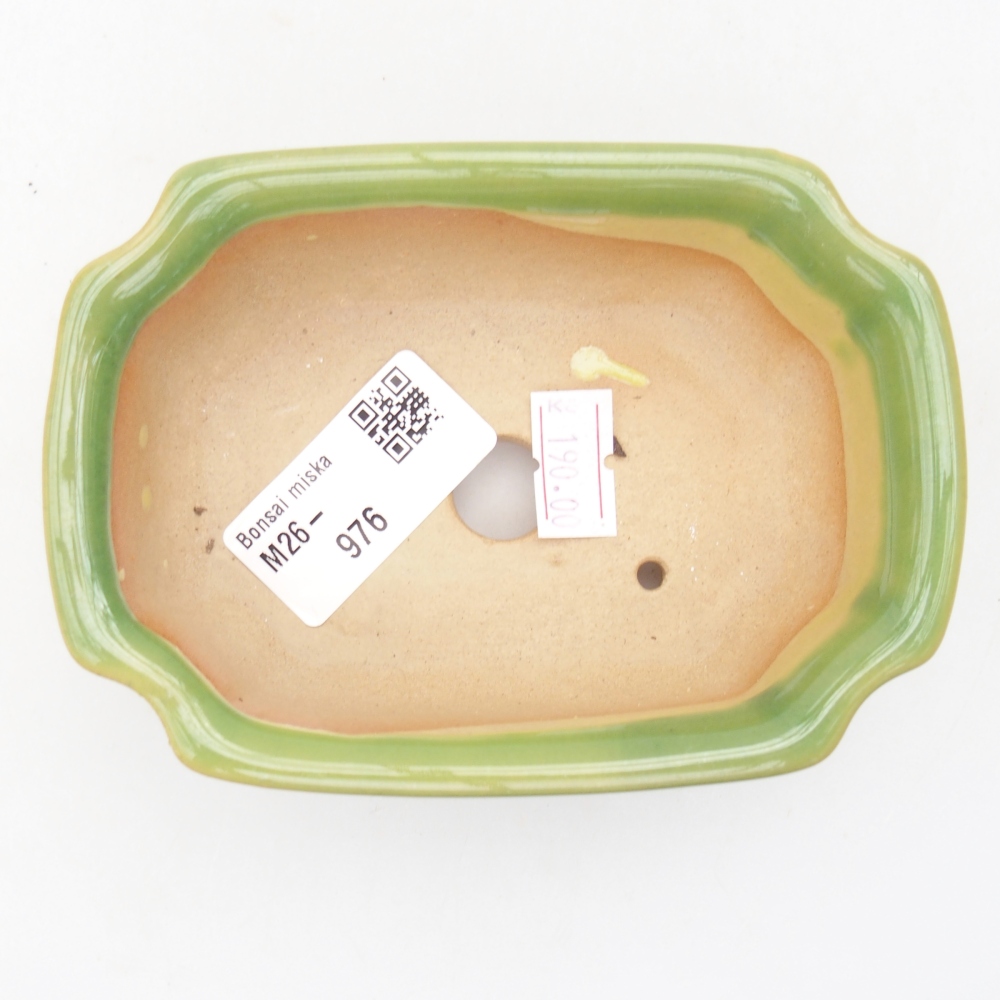 Ceramic bonsai bowl 11,5 x 8,5 x 4 cm, green