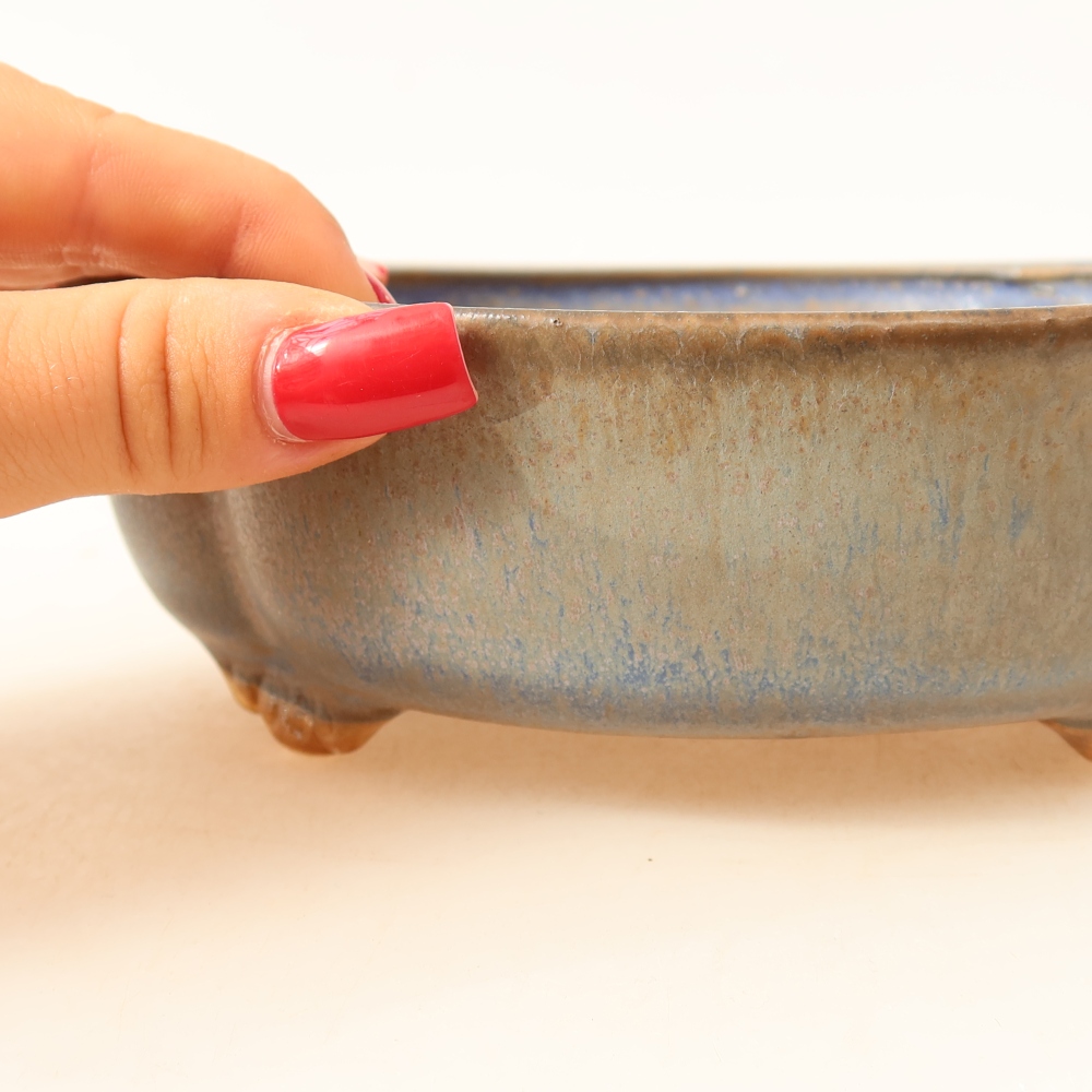 Ceramic bonsai bowl 17 x 15,5 x 5,5 cm, colour blue