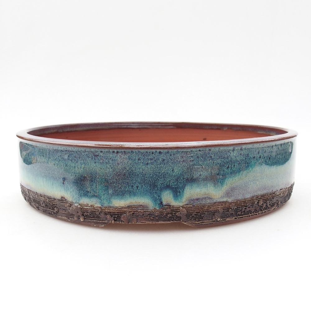 Ceramic bonsai bowl 24 x 24 x 5,5 cm, color blue