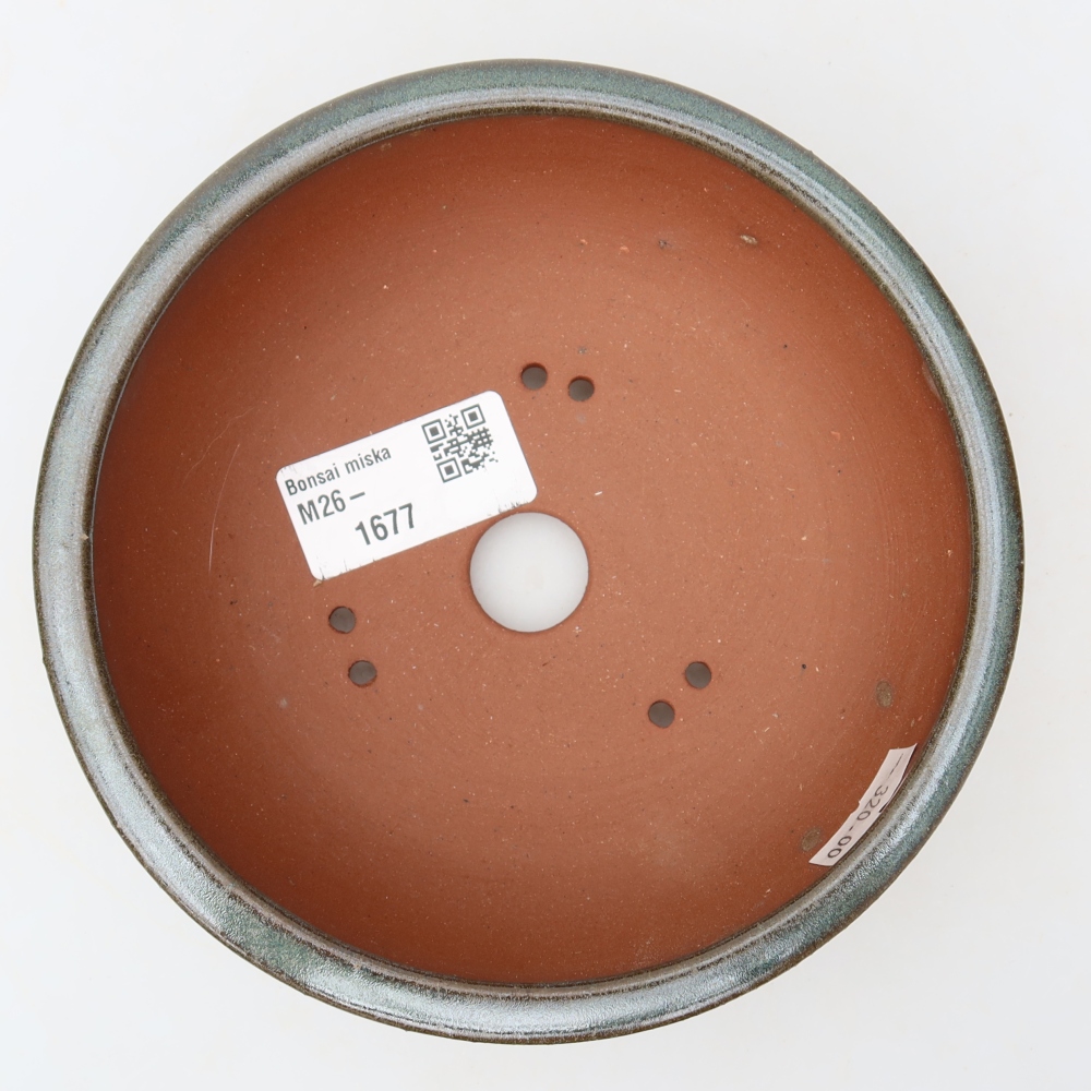 Ceramic bonsai bowl 14 x 14 x 5 cm, green