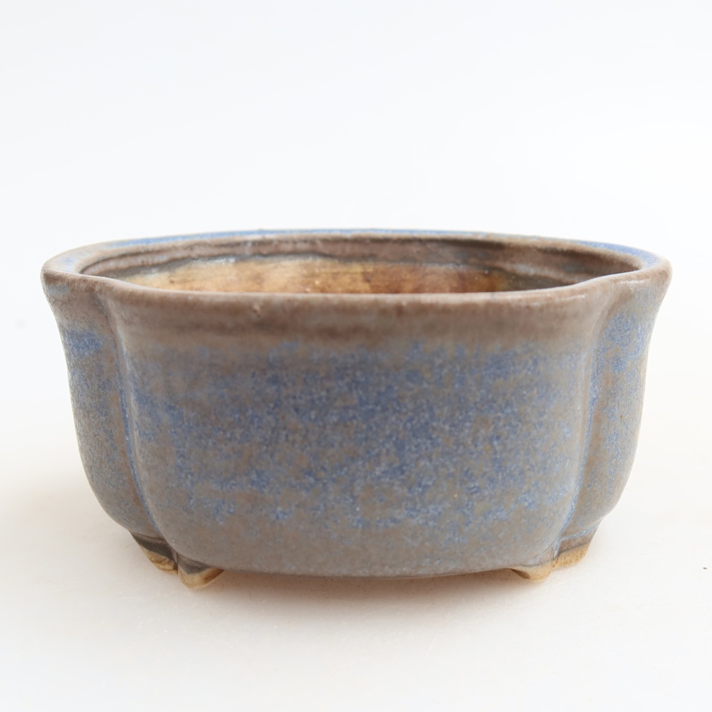 Ceramic bonsai pot, 8 x 7.5 x 3.5 cm, blue