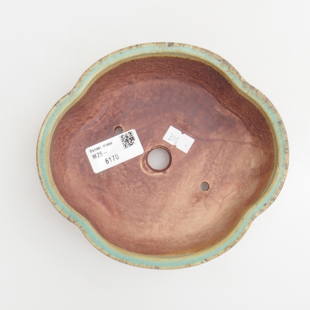 Ceramic bonsai bowl 16,5 x 15 x 5,5 cm, color green