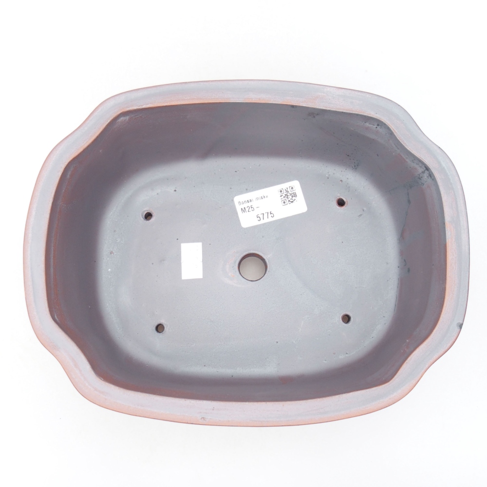 Ceramic bonsai bowl 22,5 x 17,5 x 7,5 cm, color metallic