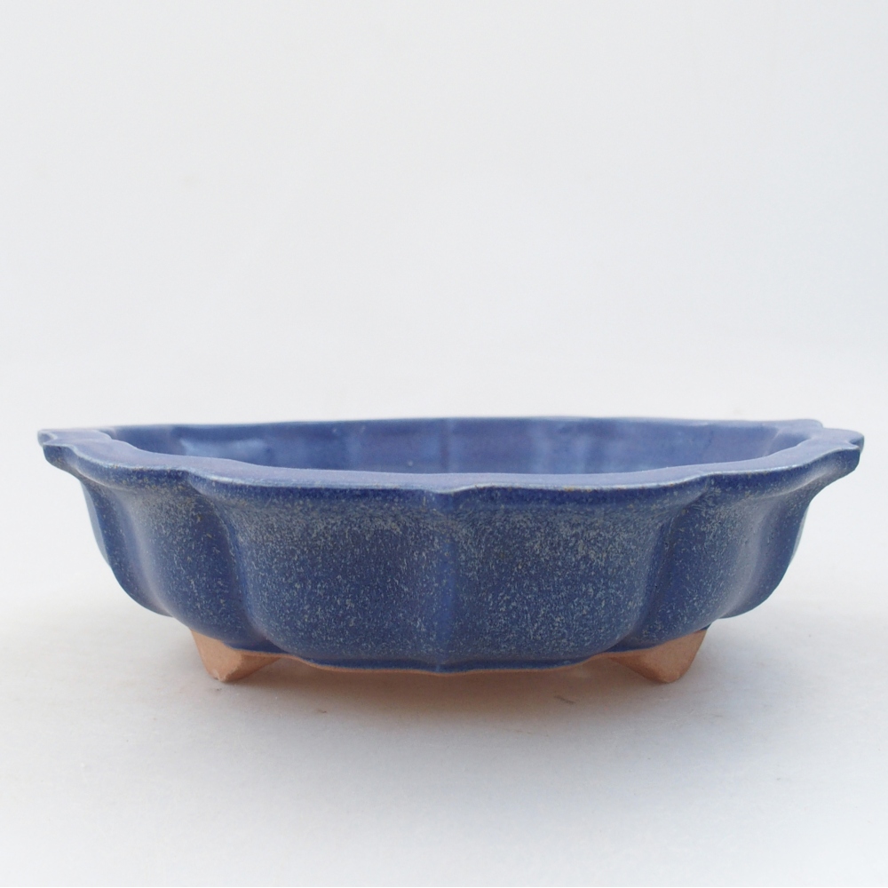 Ceramic bonsai bowl 19 x 19 x 5 cm, colour blue