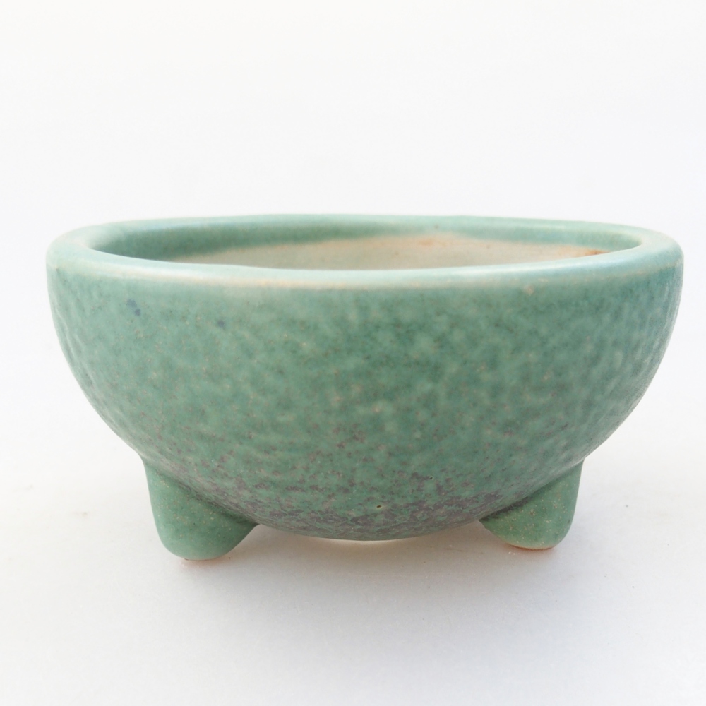 Ceramic bonsai bowl 9,5 x 9,5 x 5 cm, green