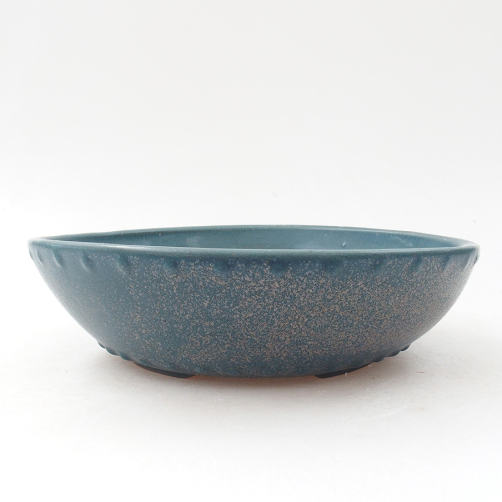 Ceramic bonsai bowl 17,5 x 17,5 x 5 cm, color blue