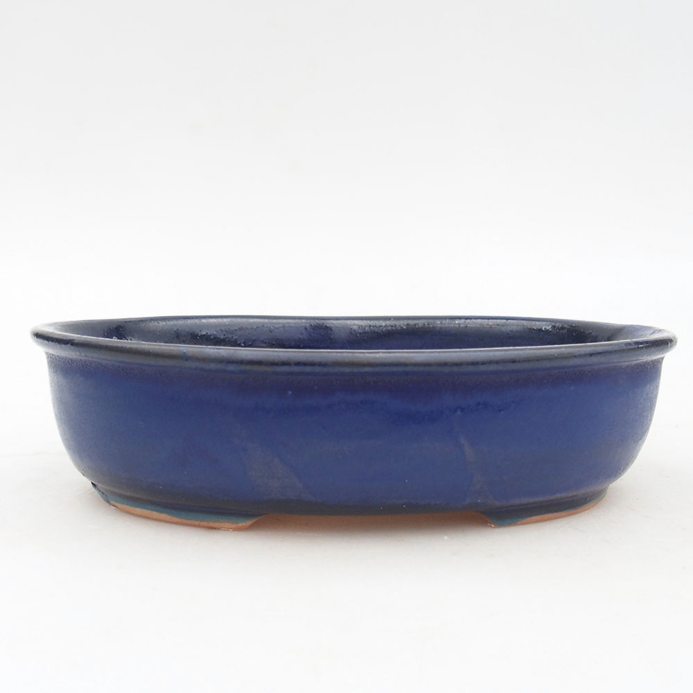 Ceramic bonsai bowl 19 x 14 x 5 cm, colour blue