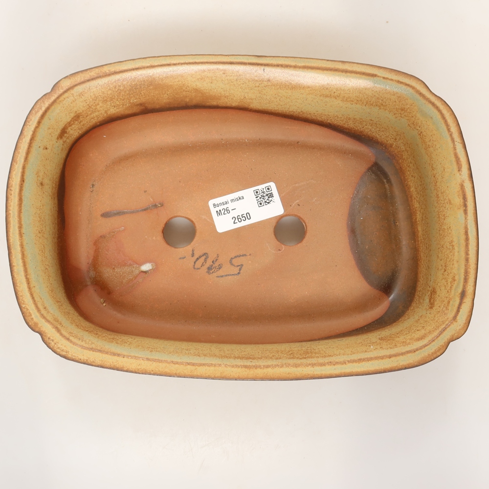 Ceramic Bowl  24.5 x 17.5 x 6 cm, greenish-brown