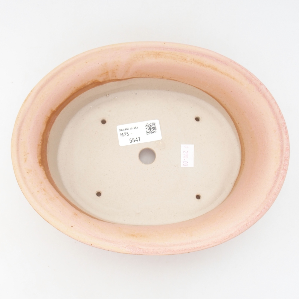 Ceramic bonsai bowl 23 x 18 x 6,5 cm, color pink