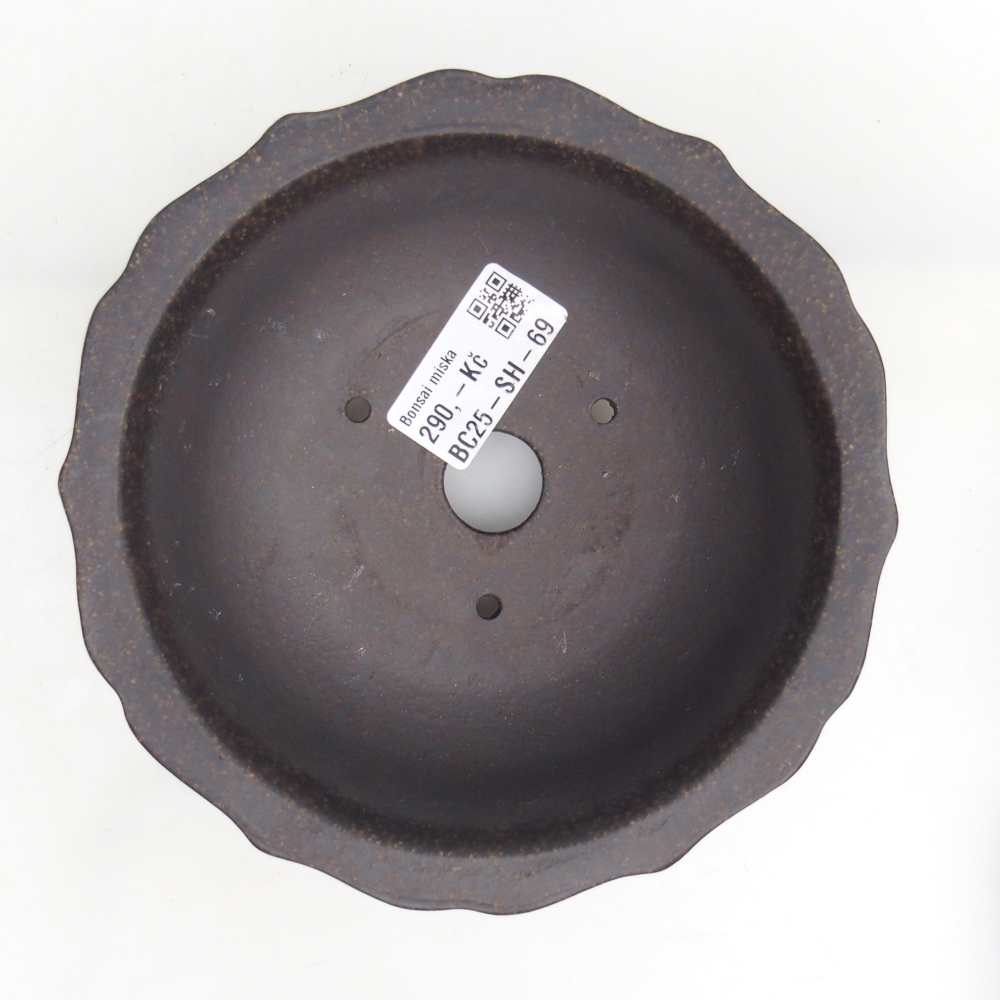 Ceramic bonsai bowl 15 x 15 x 6,5 cm, brownish ochre