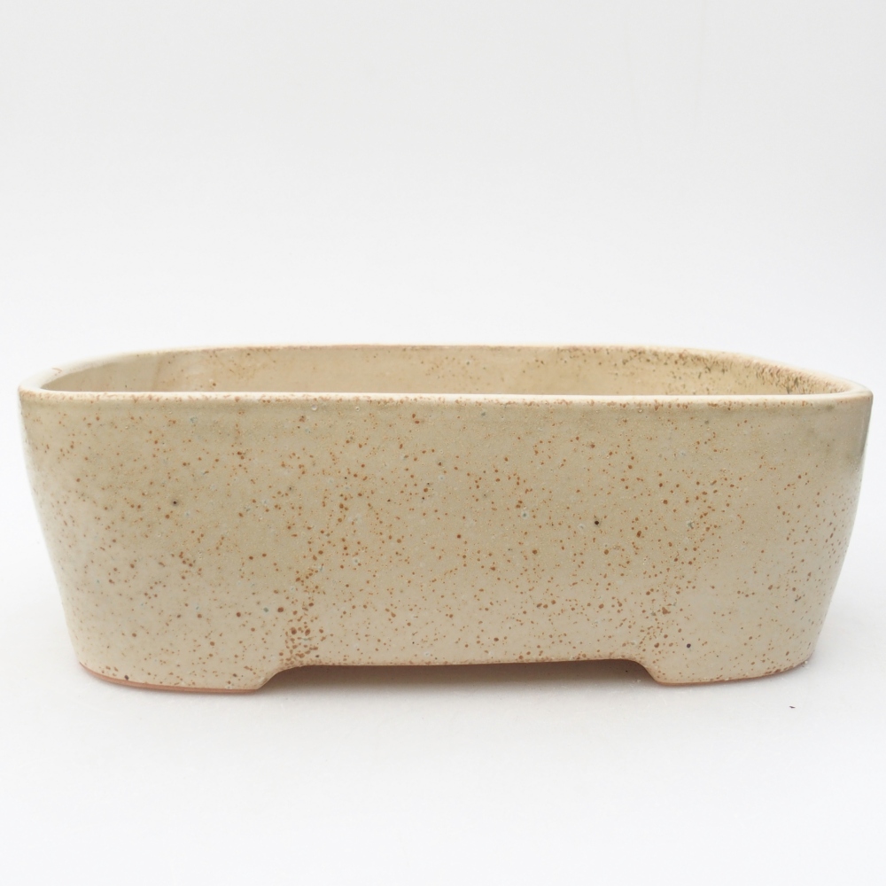 Ceramic bonsai bowl 23 x 18 x 7,5 cm, colour beige