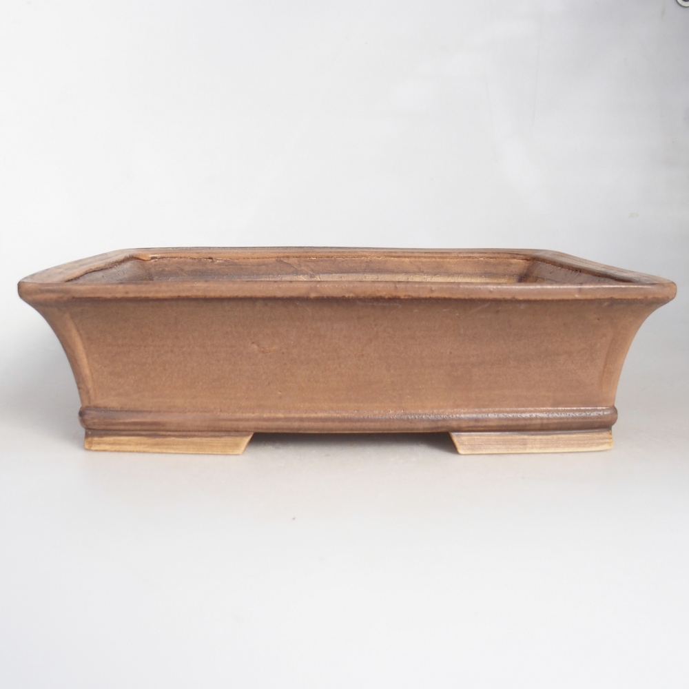 Ceramic bonsai bowl 29,5 x 24 x 8 cm, brown