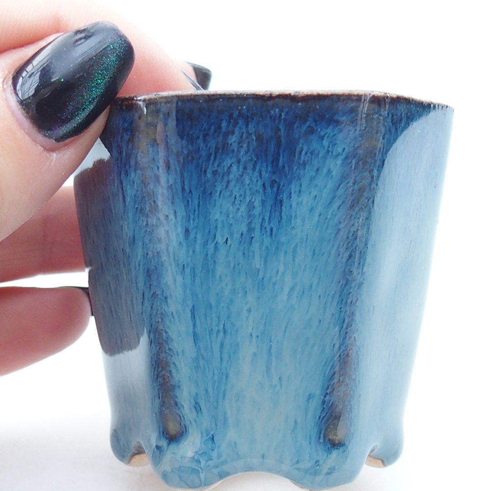 Mini bonsai bowl 5,5 x 5 x 5 cm, colour blue