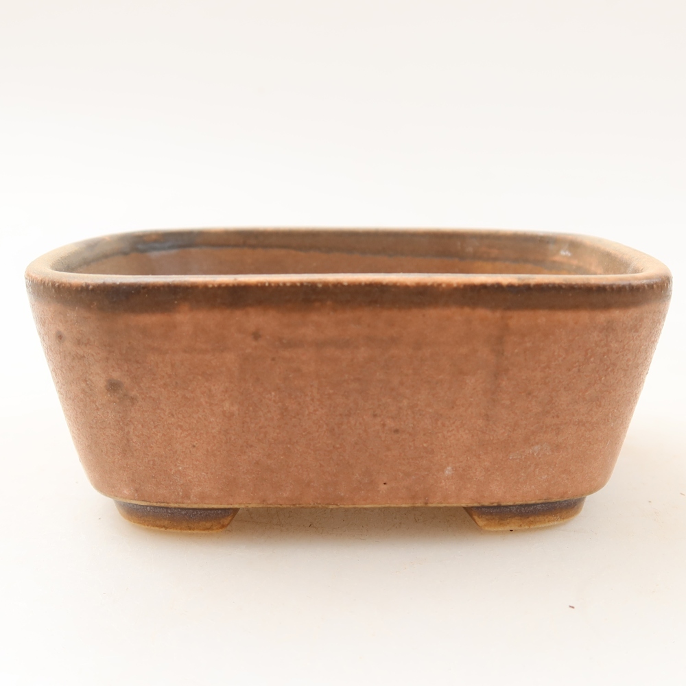 Ceramic bonsai pot, 10 x 8.5 x 4 cm, pink