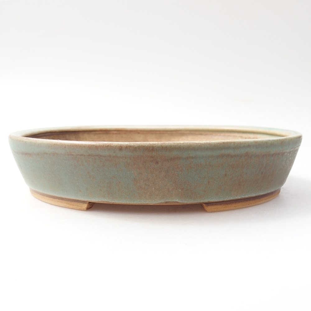 Ceramic bonsai bowl  22,5 x 20 x 4  cm, color  green