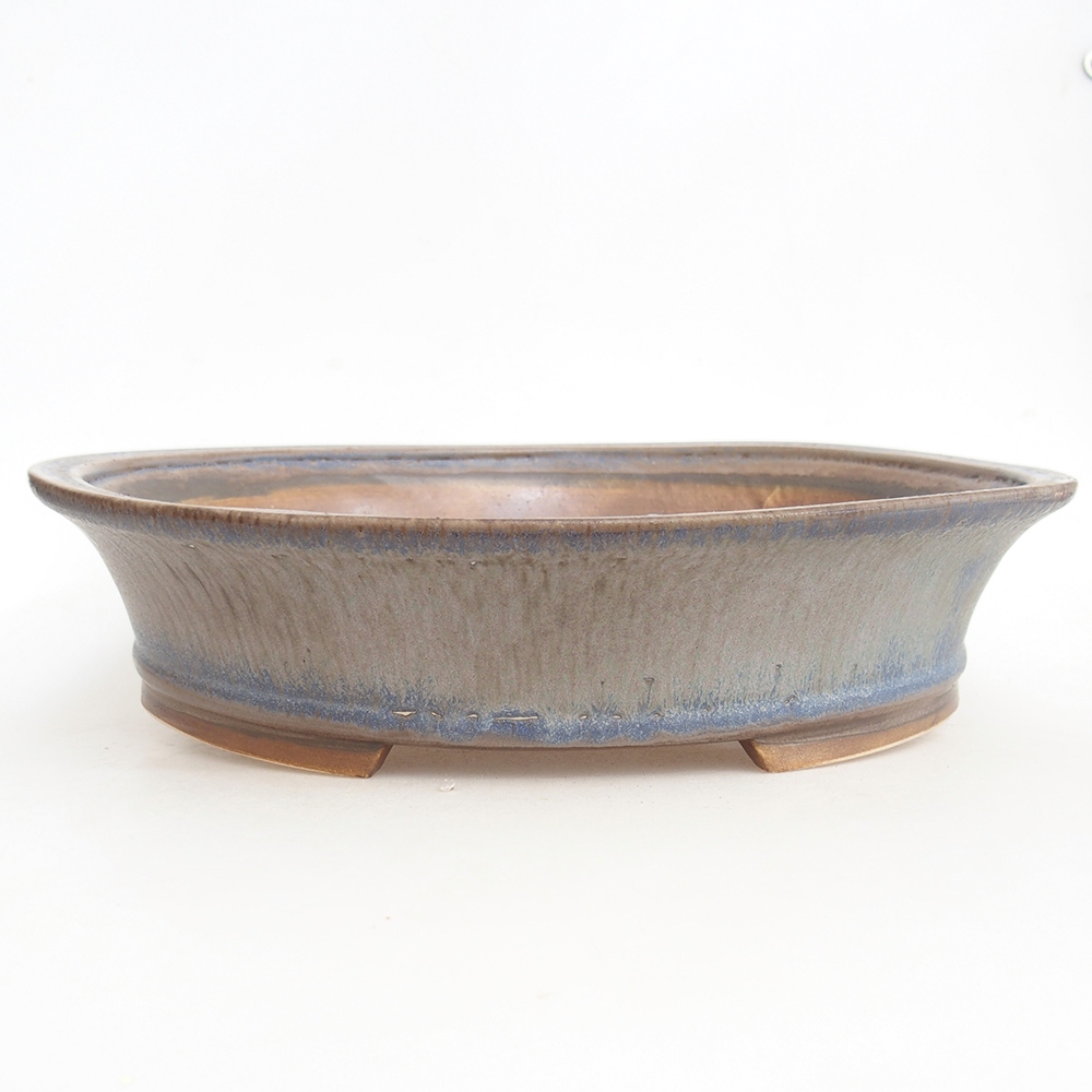 Ceramic bonsai bowl 32,5 x 28 x 7,5 cm, colour blue