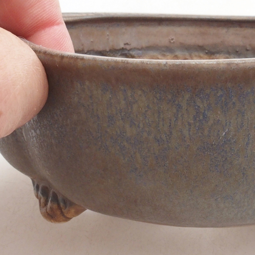 Ceramic bonsai bowl 13 x 12,5 x 5 cm, color blue