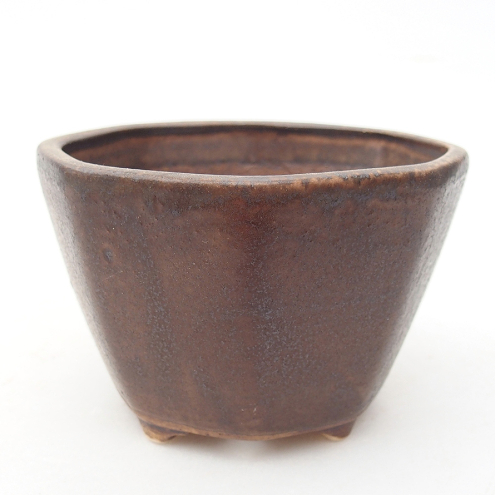 Ceramic bonsai bowl 8,5 x 8,5 x 6 cm, color brown