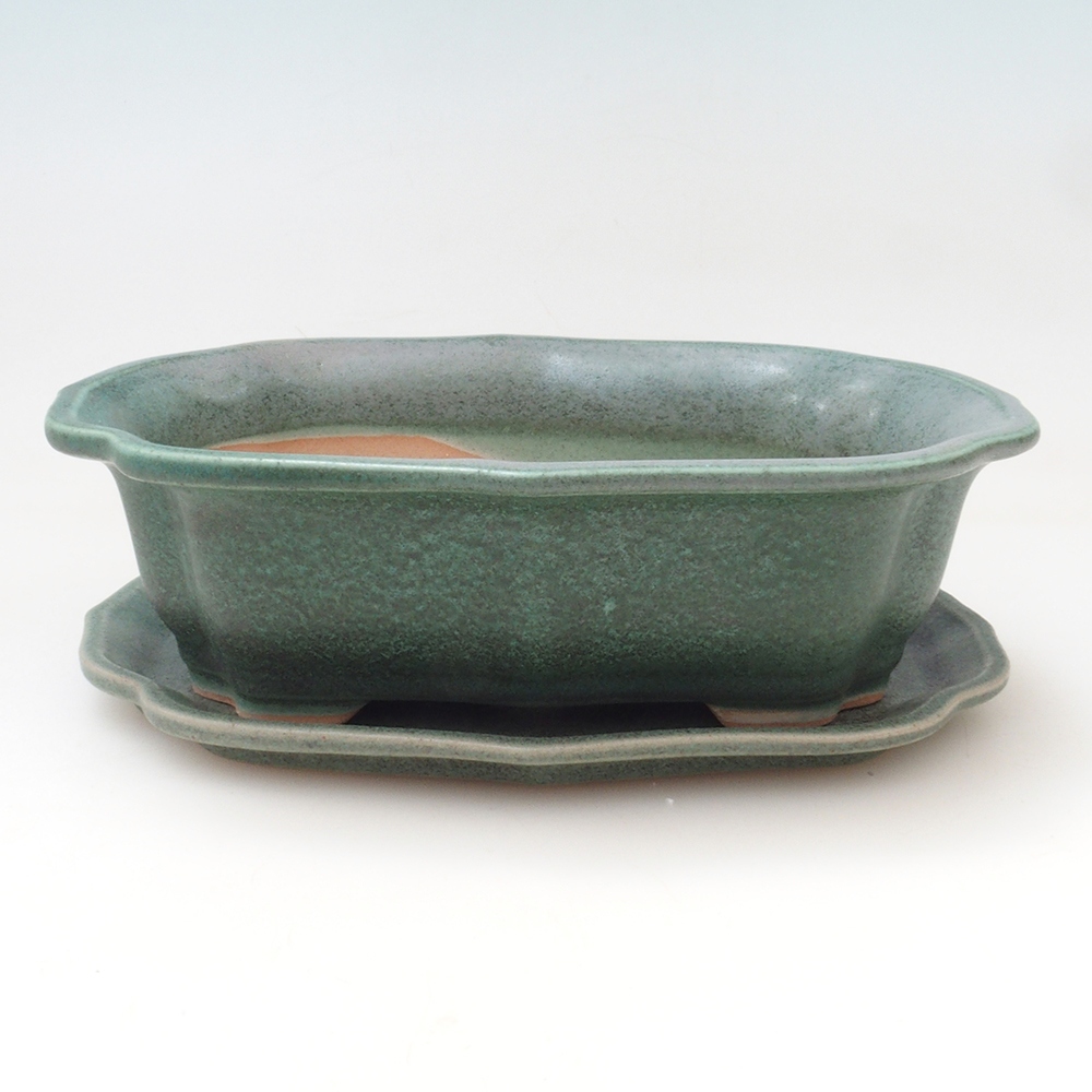 Bonsai bowl + saucer H01 - 12x9x5 cm