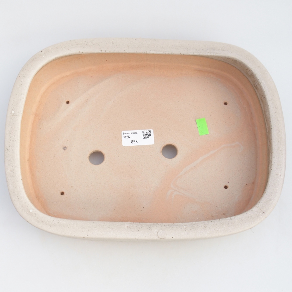 Ceramic bonsai bowl 31,5 x 24 x 6 cm, colour beige