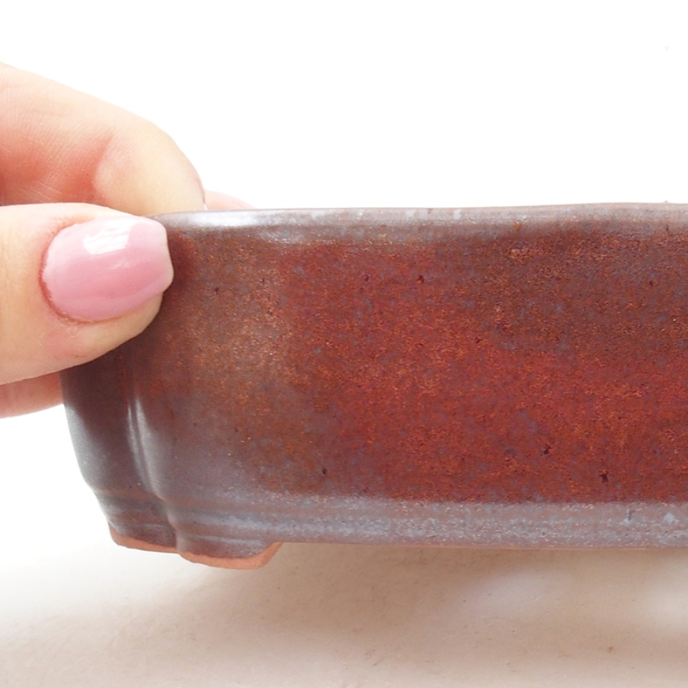 Ceramic bonsai bowl 15 x 11,5 x 4,5 cm, color brown