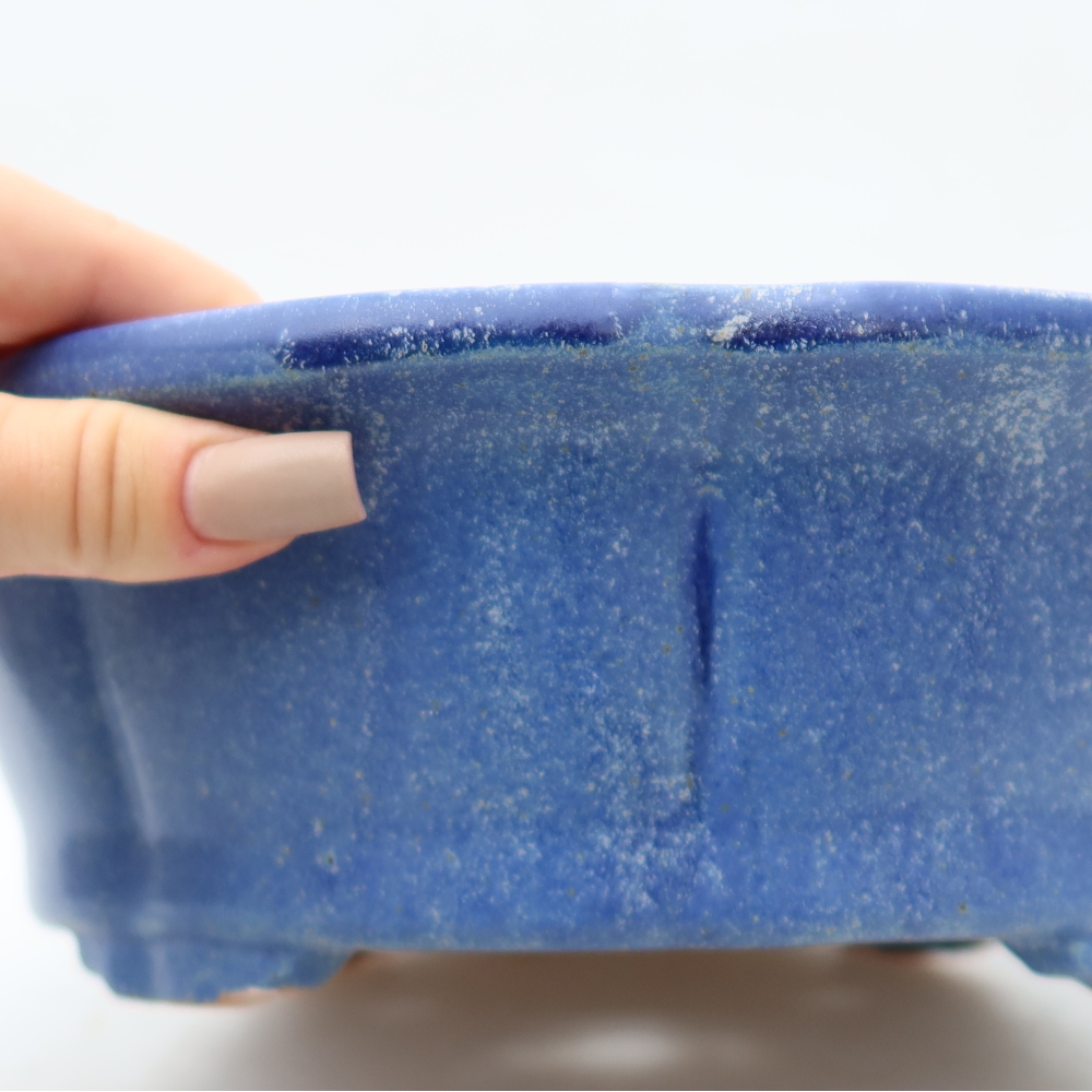 Ceramic bonsai bowl 26,5 x 26,5 x 8,5 cm, colour blue