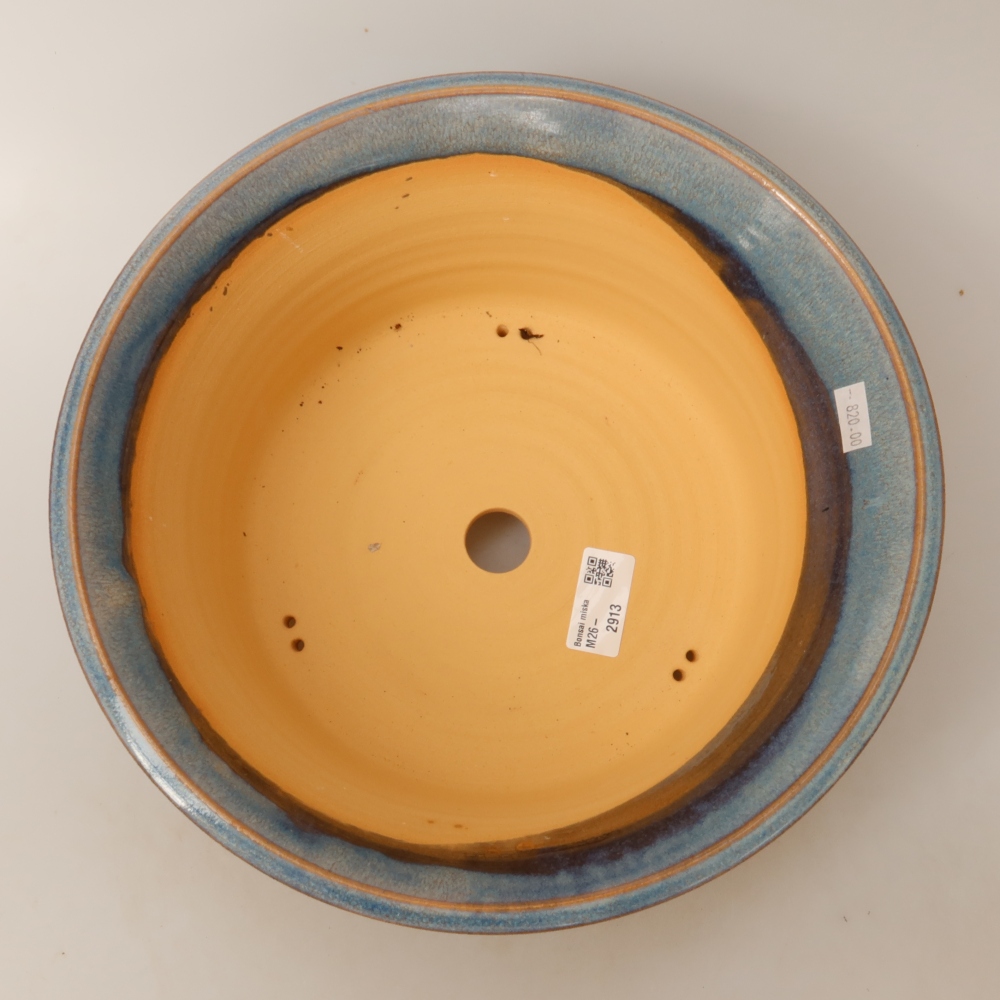 Ceramic bonsai pot, 28.5 x 28.5 x 10.5 cm, blue