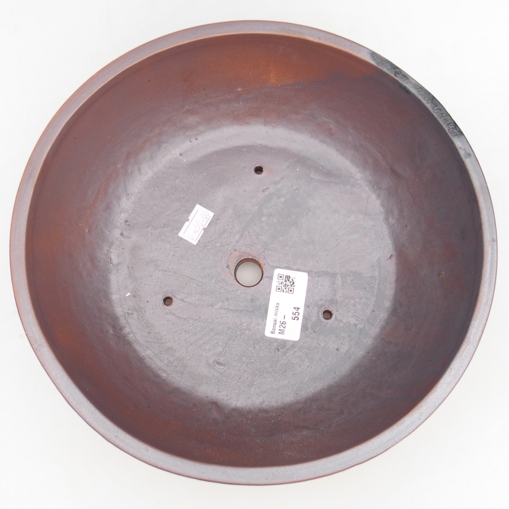 Ceramic bonsai bowl 24,5 x 24,5 x 7,5 cm, metal colour