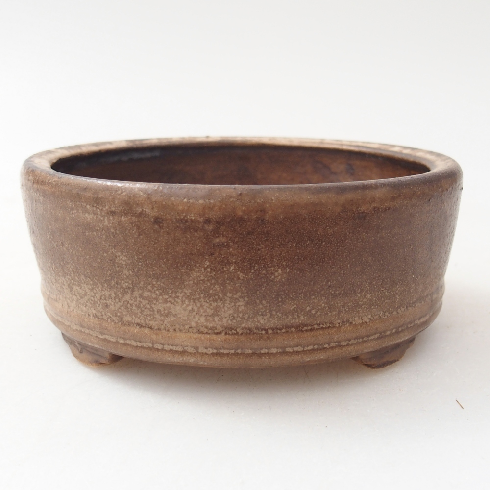 Ceramic bonsai bowl 9 x 9 x 3,5 cm, brown
